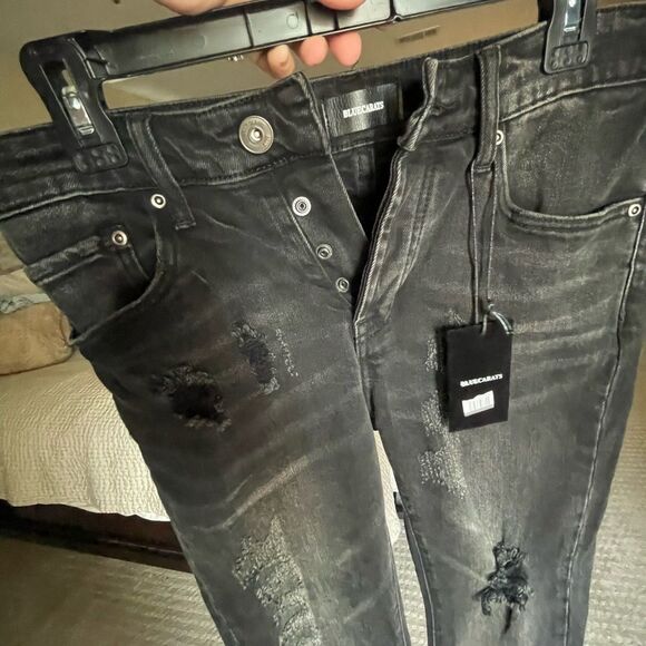 ✨Nwt✨ BLUECARATS denim *distressed noir - SIZE 31 - Picture 8 of 14